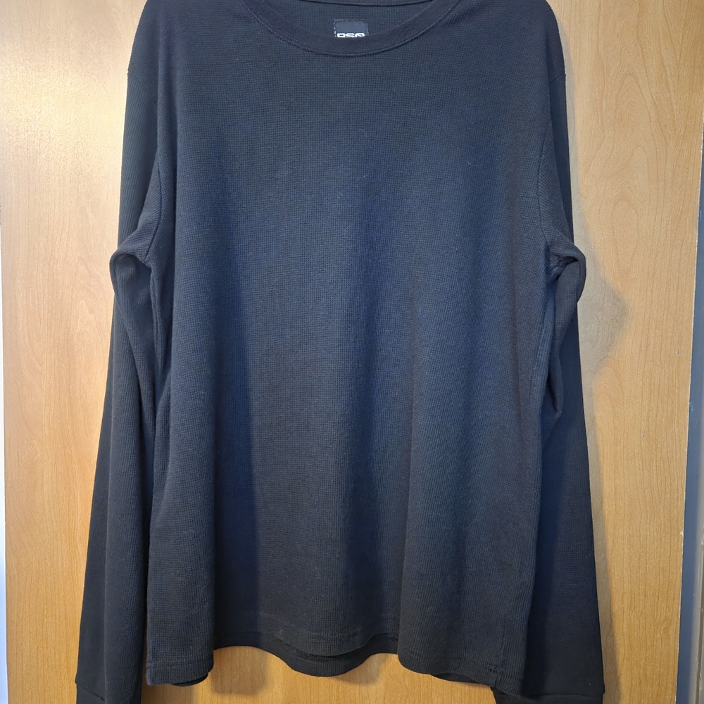 RSQ Men's Black Long Sleeve Thermal Tee